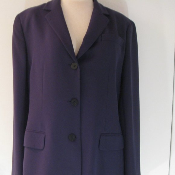 CITY DKNY WOMENS SIZE 12 NAVY SUIT JACKET & SIZE 10 PENCIL SKIRT Interview Suit - Picture 1 of 16